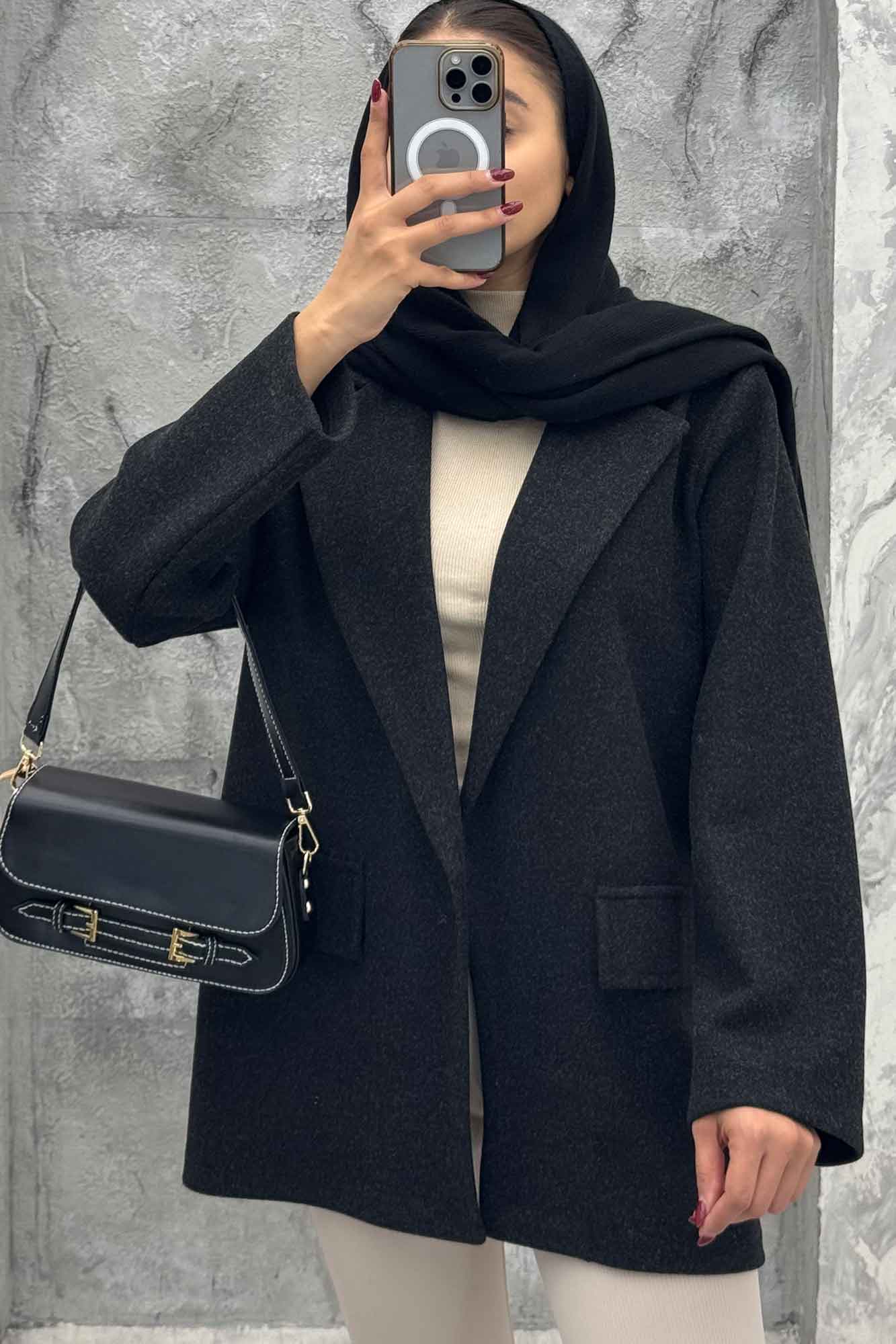 کت فوتر یقه انگلیسی جیب نما FEREDI