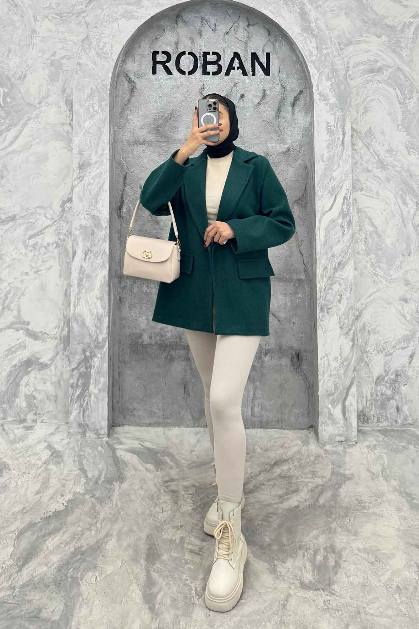 کت فوتر یقه انگلیسی جیب نما FEREDI