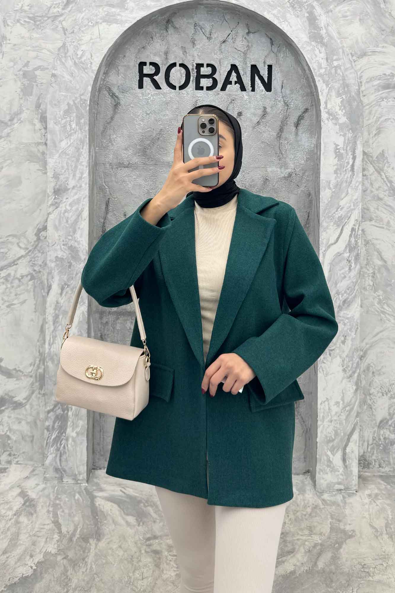 کت فوتر یقه انگلیسی جیب نما FEREDI