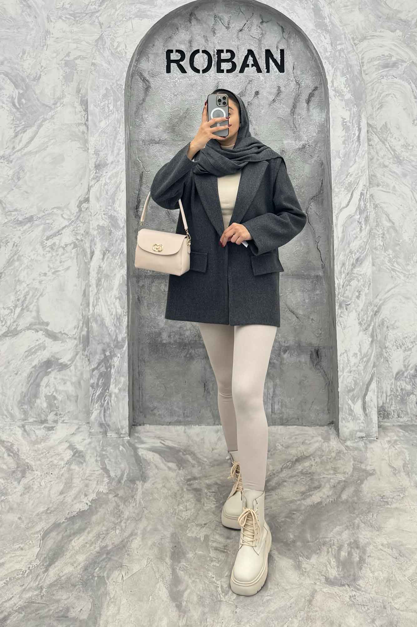 کت فوتر یقه انگلیسی جیب نما FEREDI