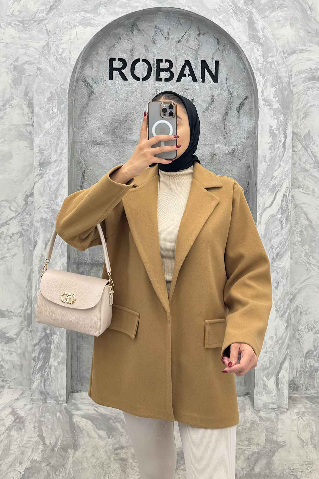 کت فوتر یقه انگلیسی جیب نما FEREDI