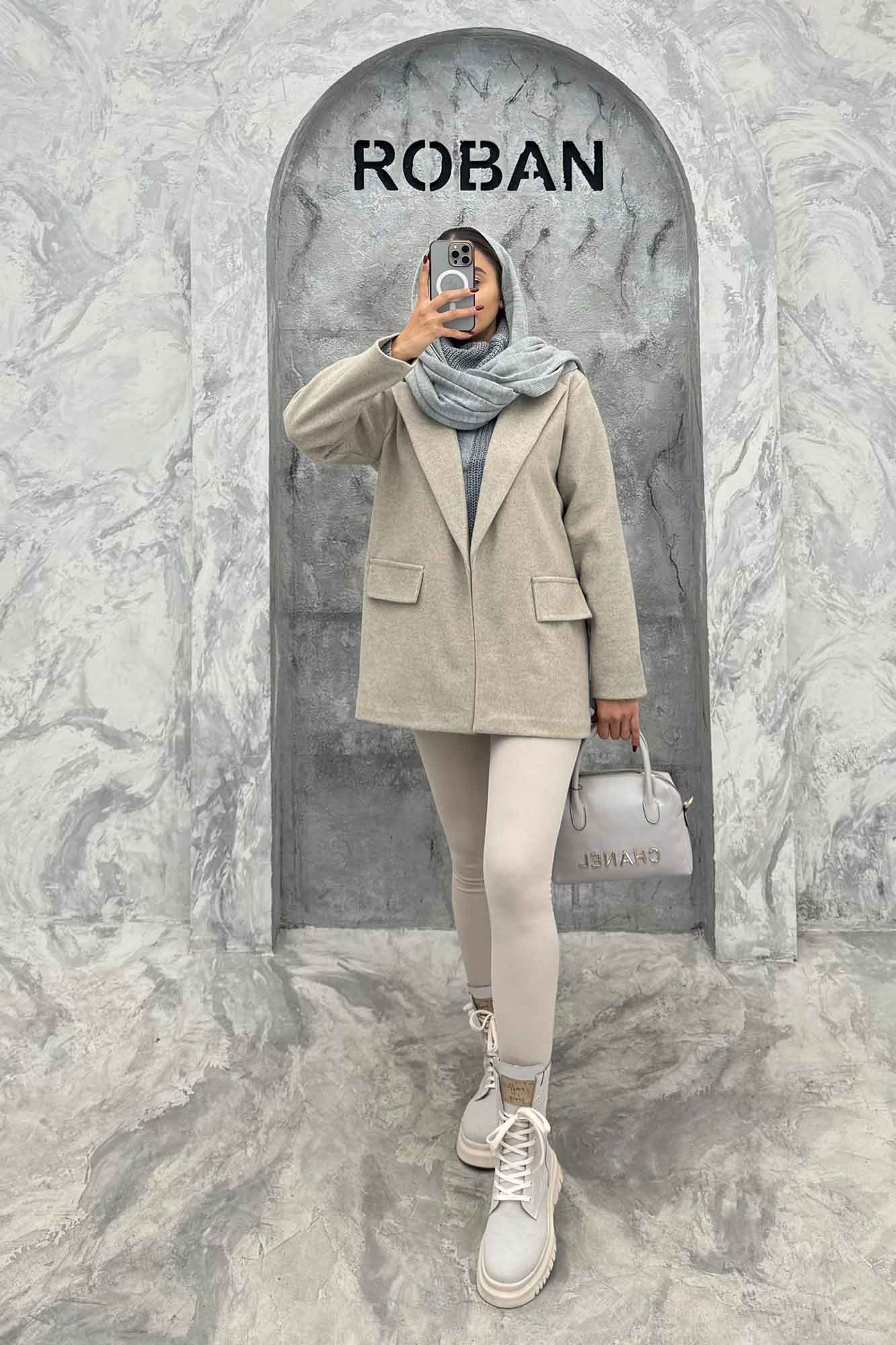 کت فوتر یقه انگلیسی جیب نما FEREDI