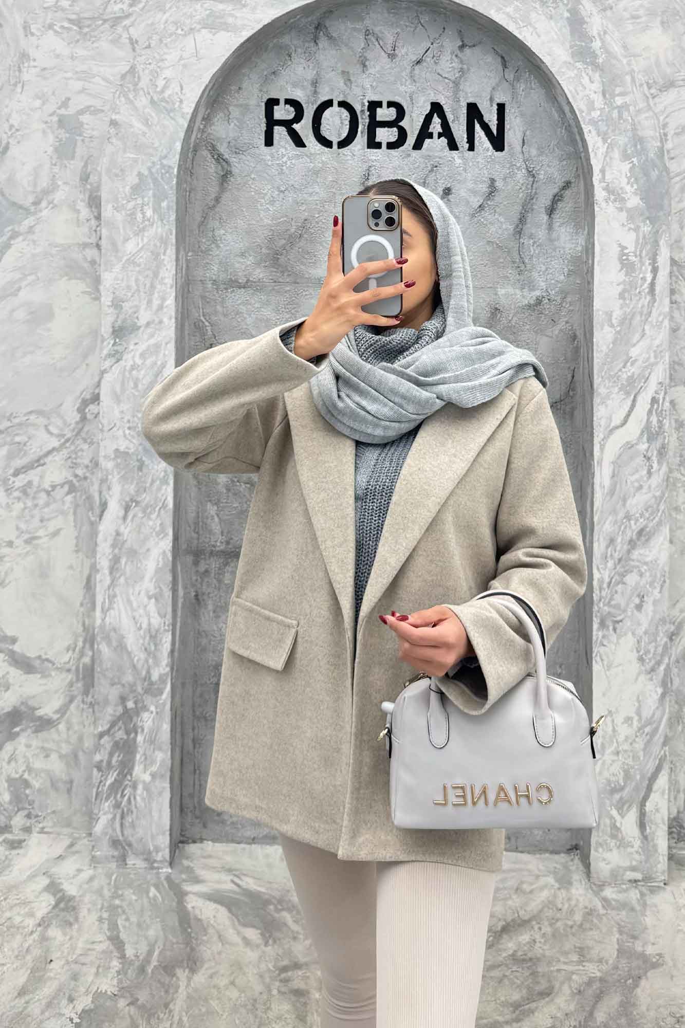 کت فوتر یقه انگلیسی جیب نما FEREDI