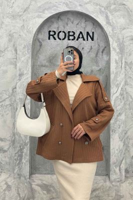 کت دو جیب فیتیله چهار دکمه DIAMANTE طرح راه راه