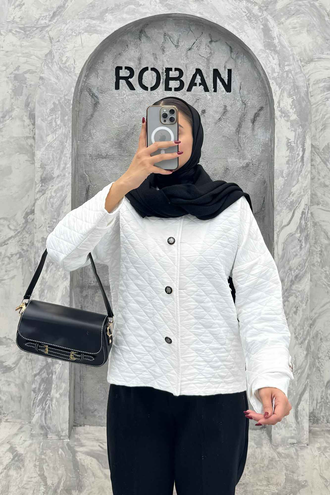 کت فریال لوزی یقه گرد