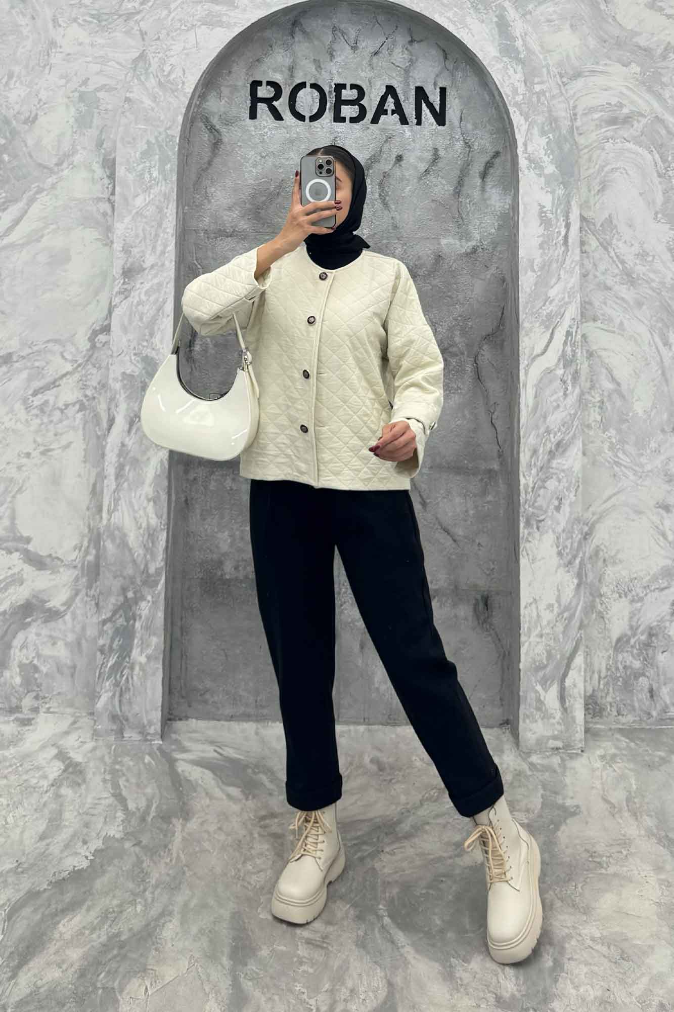 کت فریال لوزی یقه گرد