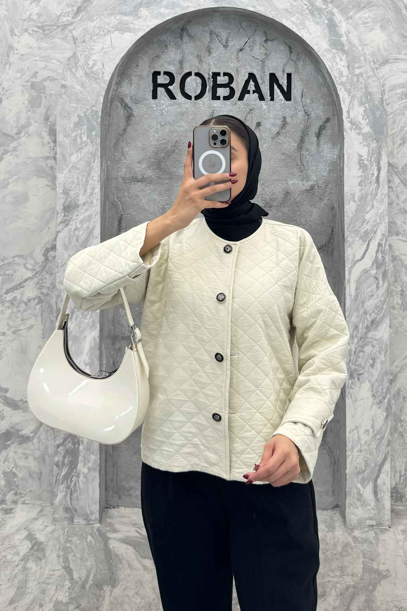 کت فریال لوزی یقه گرد