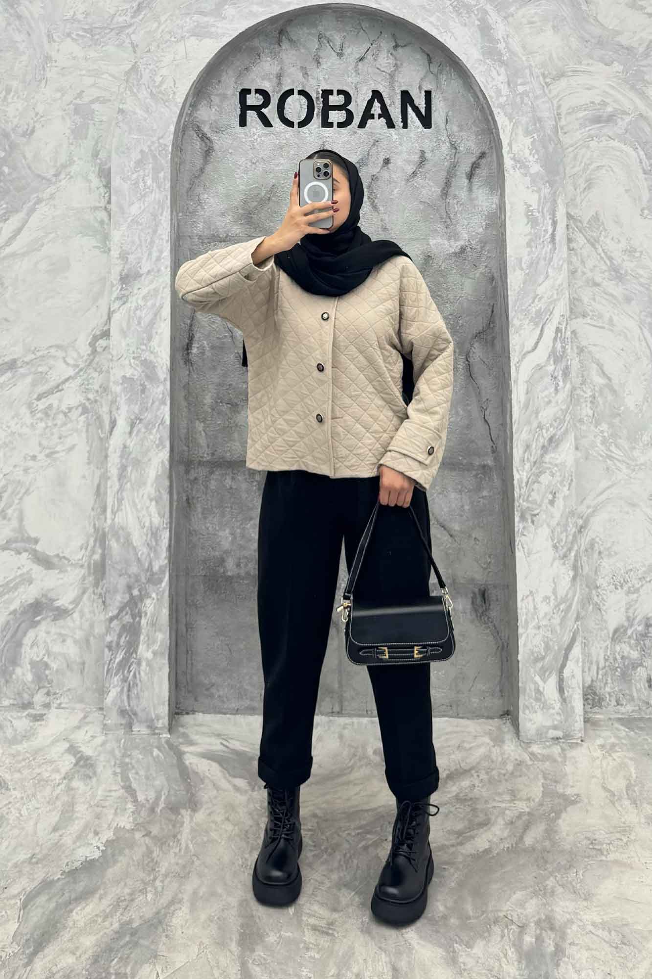 کت فریال لوزی یقه گرد