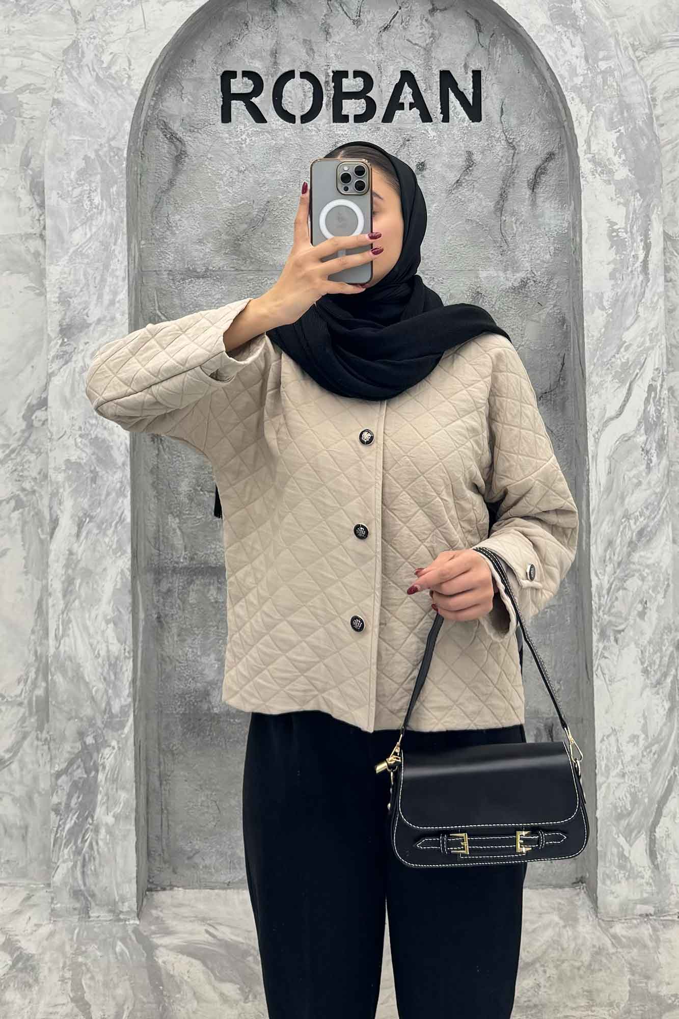 کت فریال لوزی یقه گرد