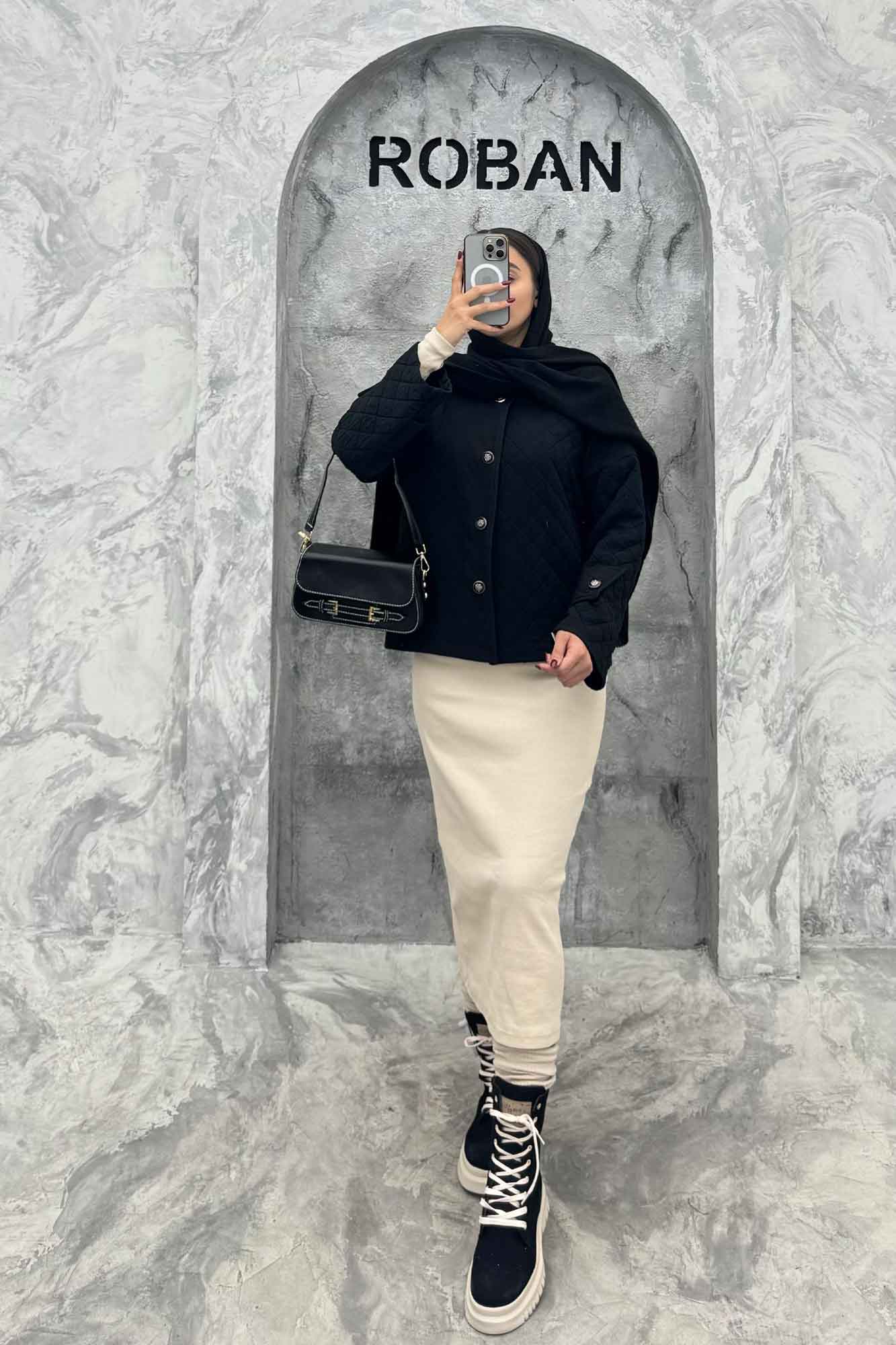 کت فریال لوزی یقه گرد