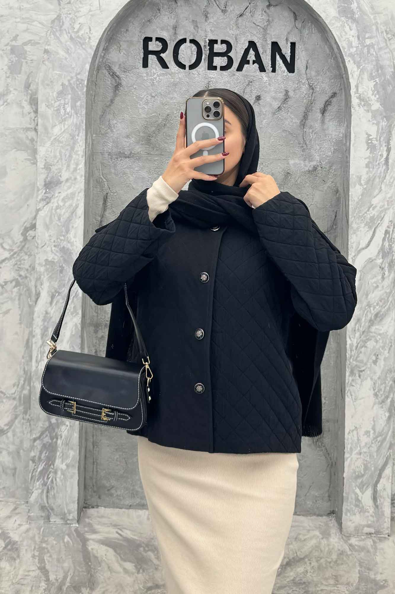 کت فریال لوزی یقه گرد