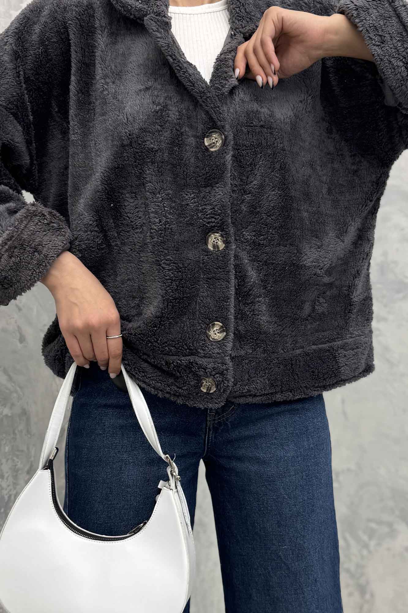 کت کوتاه تدی سر آستین دکمه