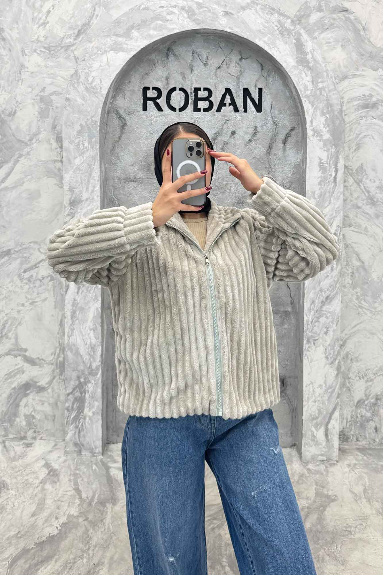 سویشرت زیپدار استرایپ