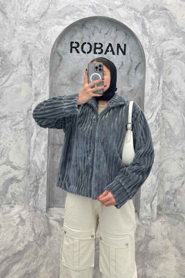 سویشرت زیپدار استرایپ