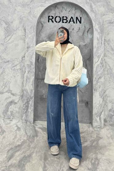 سویشرت زیپدار استرایپ