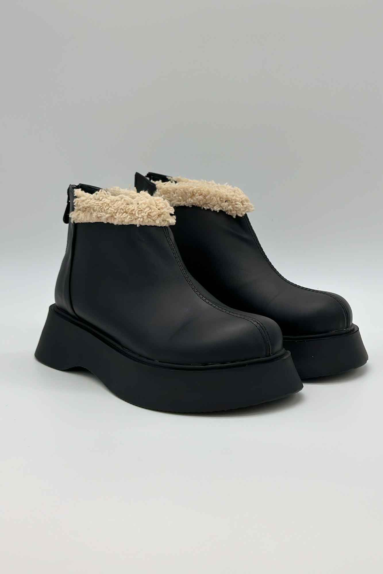 نیم بوت پنچه پهن پشت زیپ