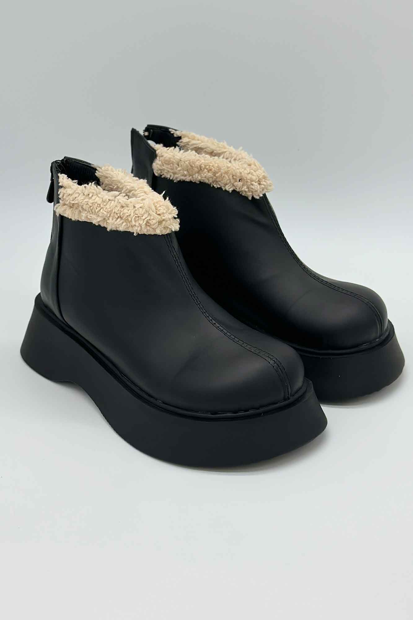 نیم بوت پنچه پهن پشت زیپ