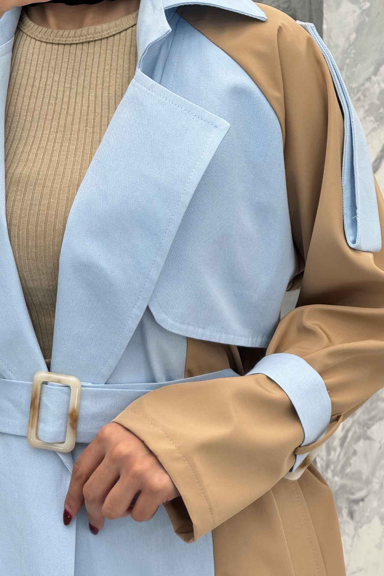 بارانی بلند ترکیبی سانتانا و کتان