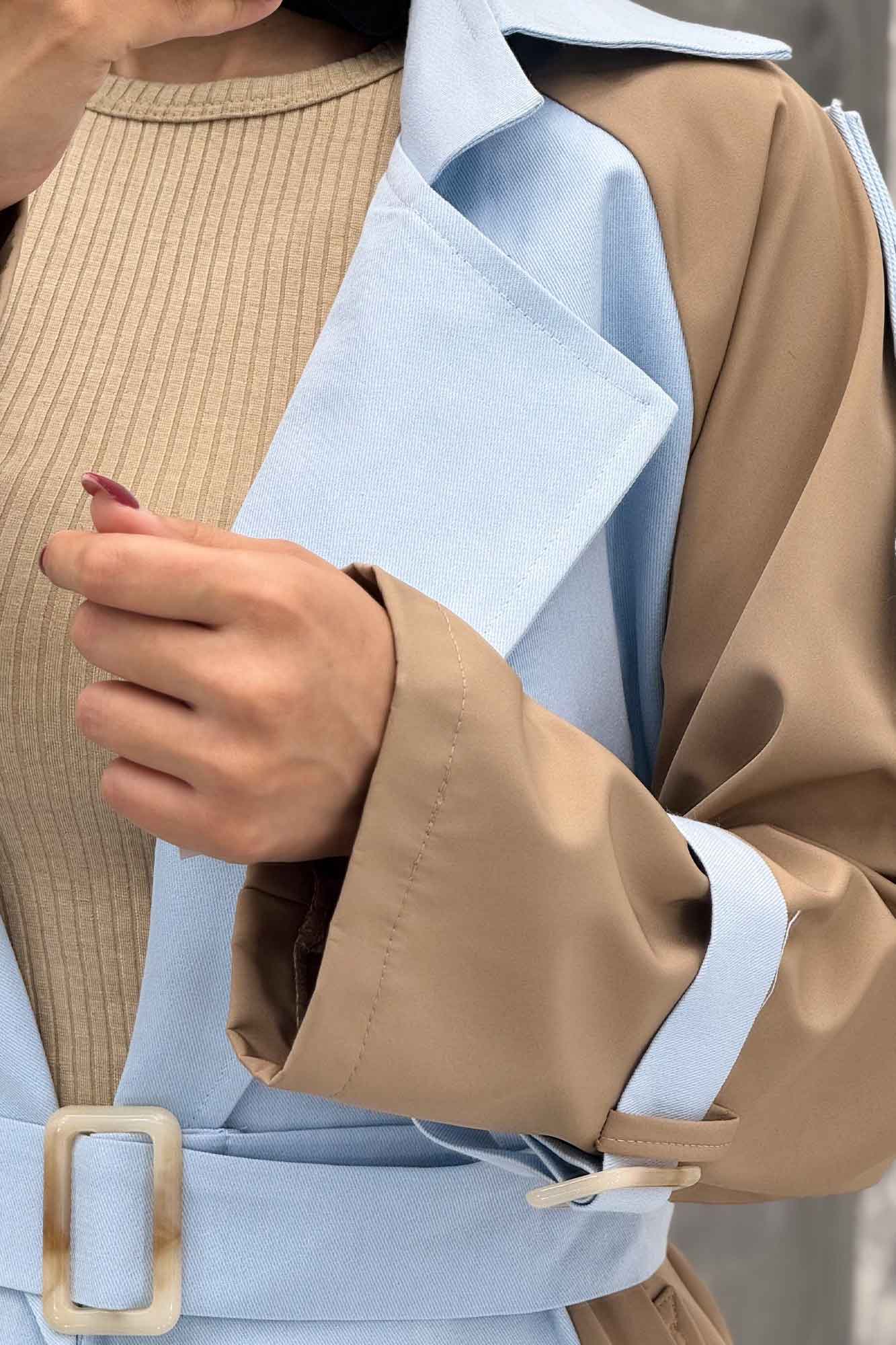 بارانی بلند ترکیبی سانتانا و کتان