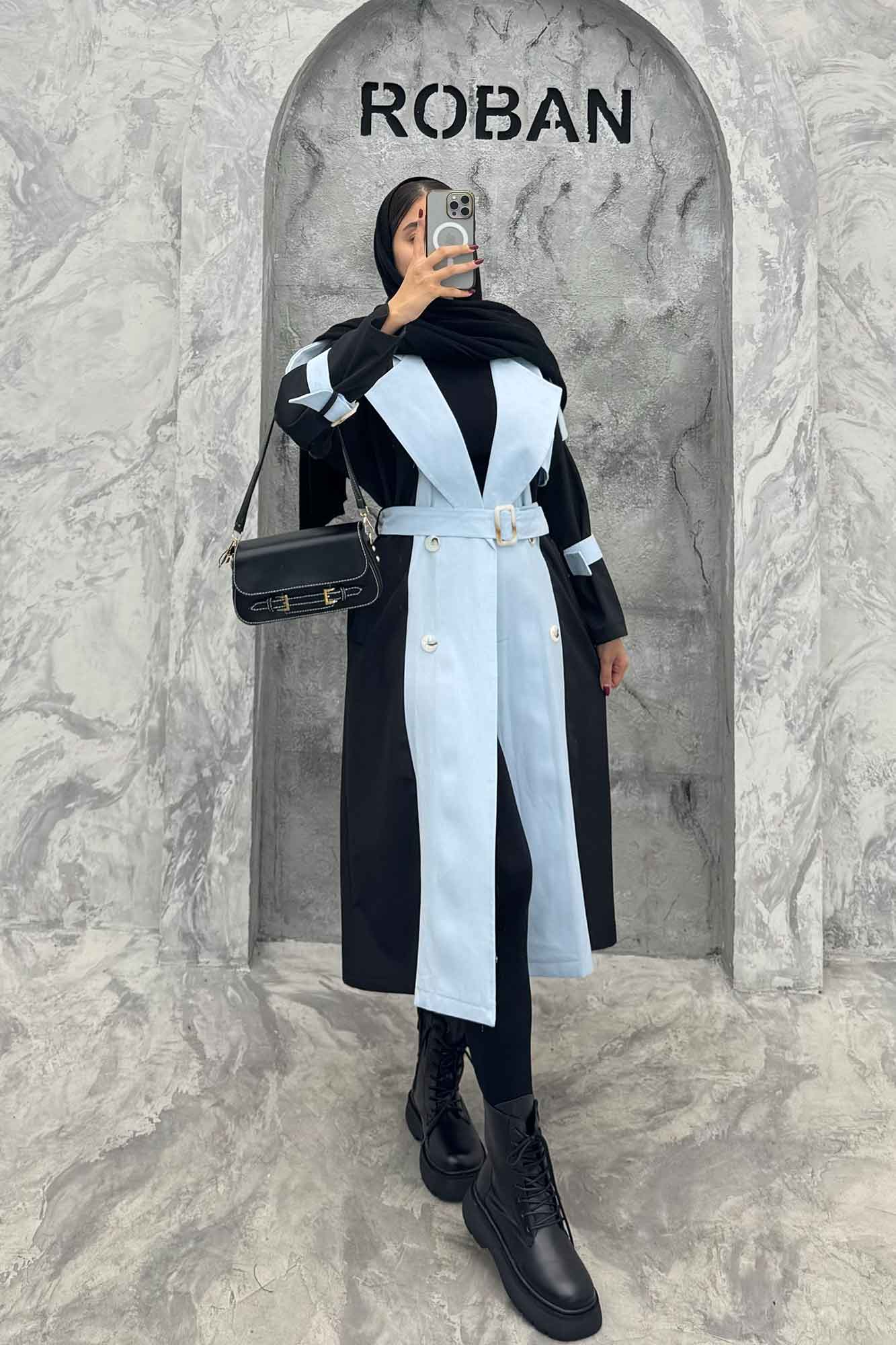 بارانی بلند ترکیبی سانتانا و کتان