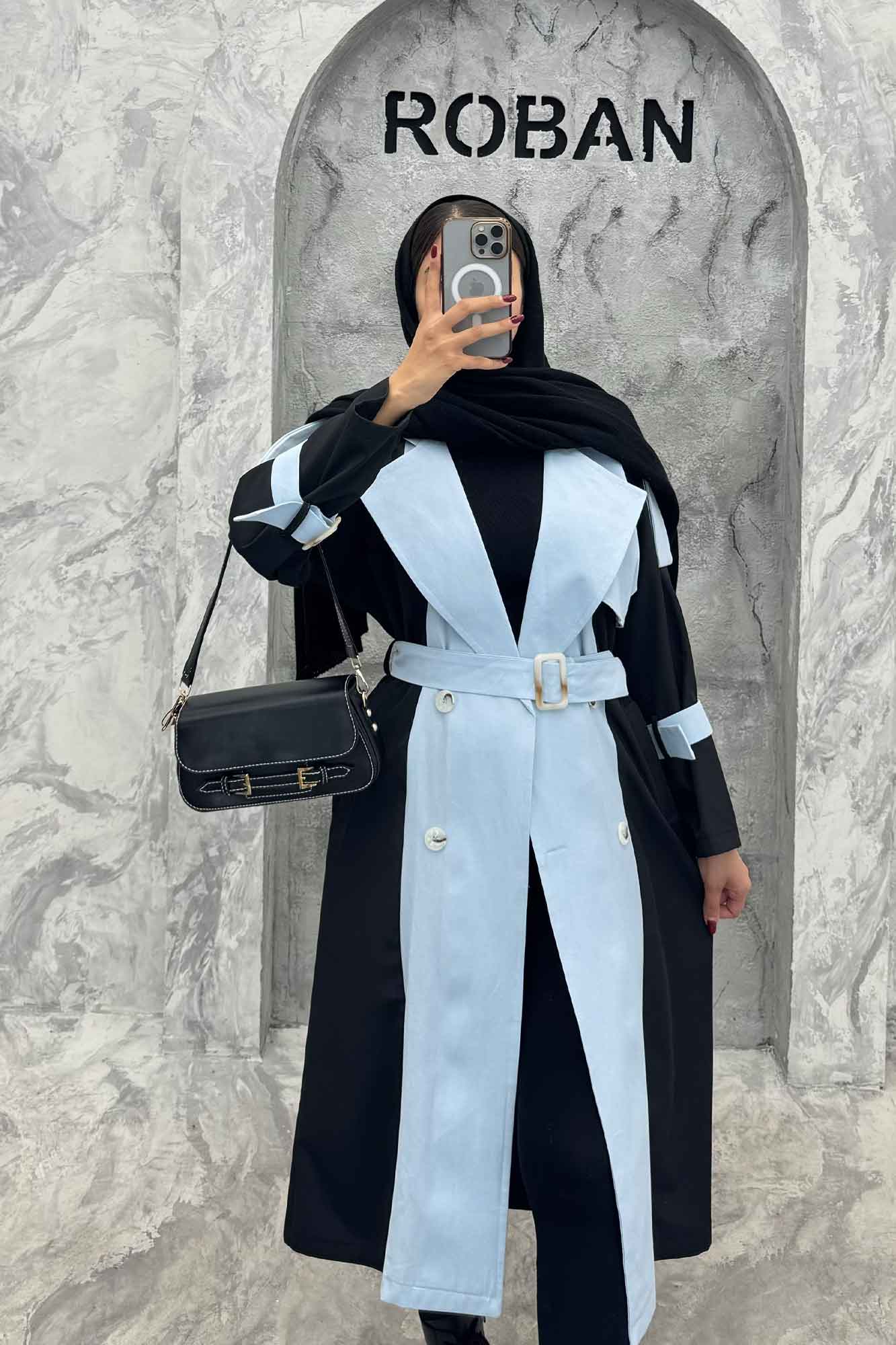 بارانی بلند ترکیبی سانتانا و کتان