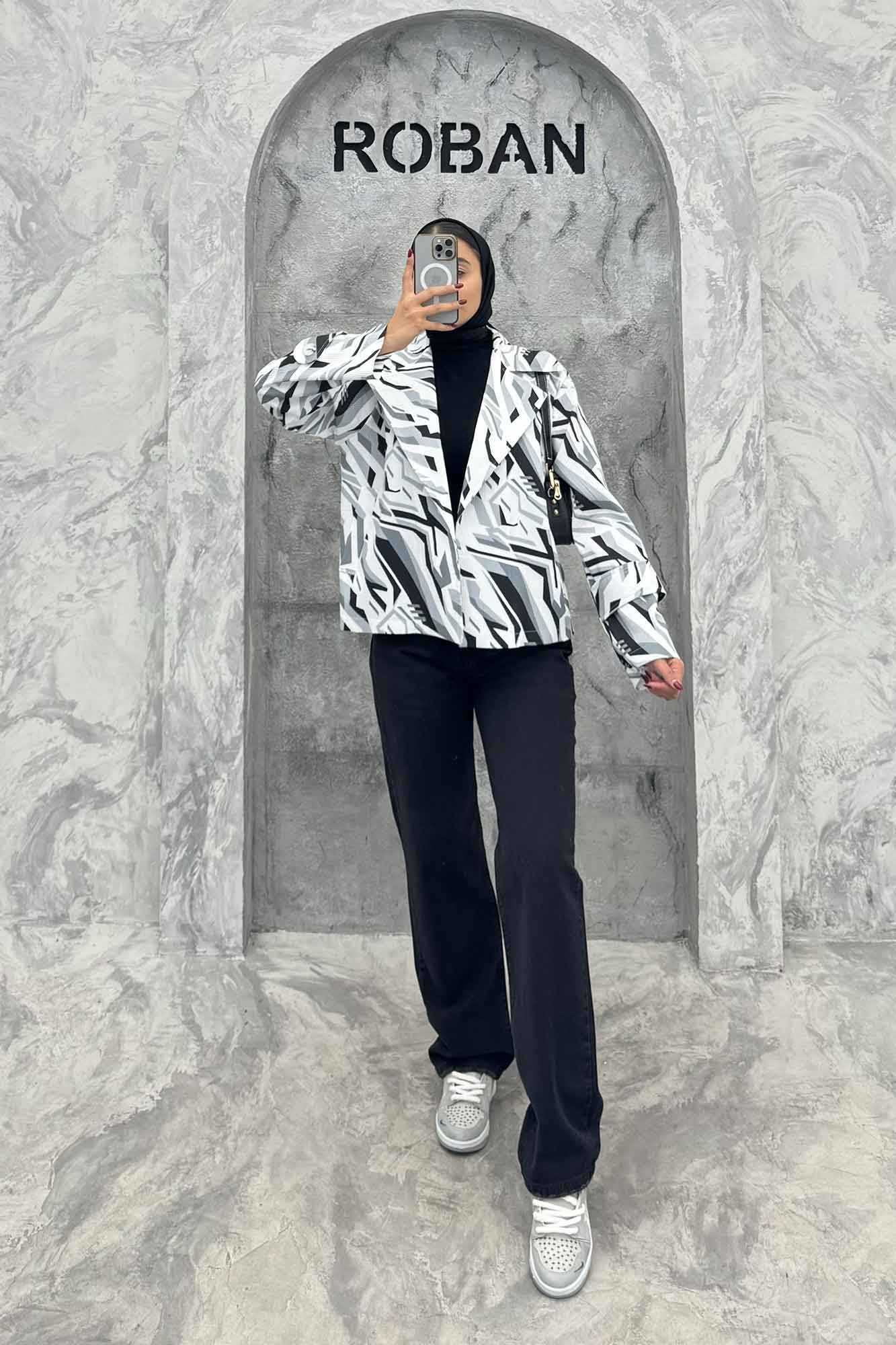 کت کوتاه سانتانا چاپی دو جیب