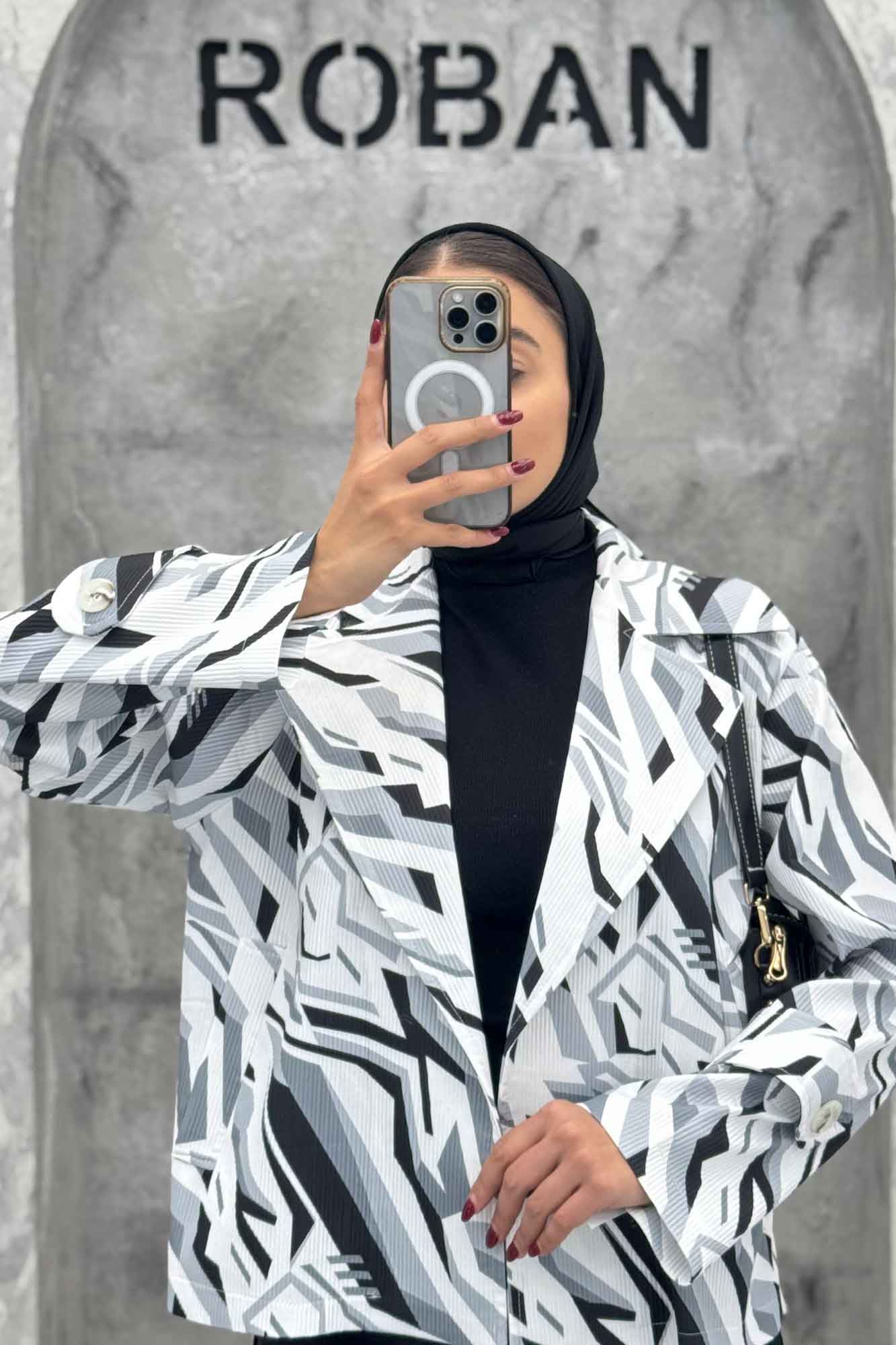 کت کوتاه سانتانا چاپی دو جیب