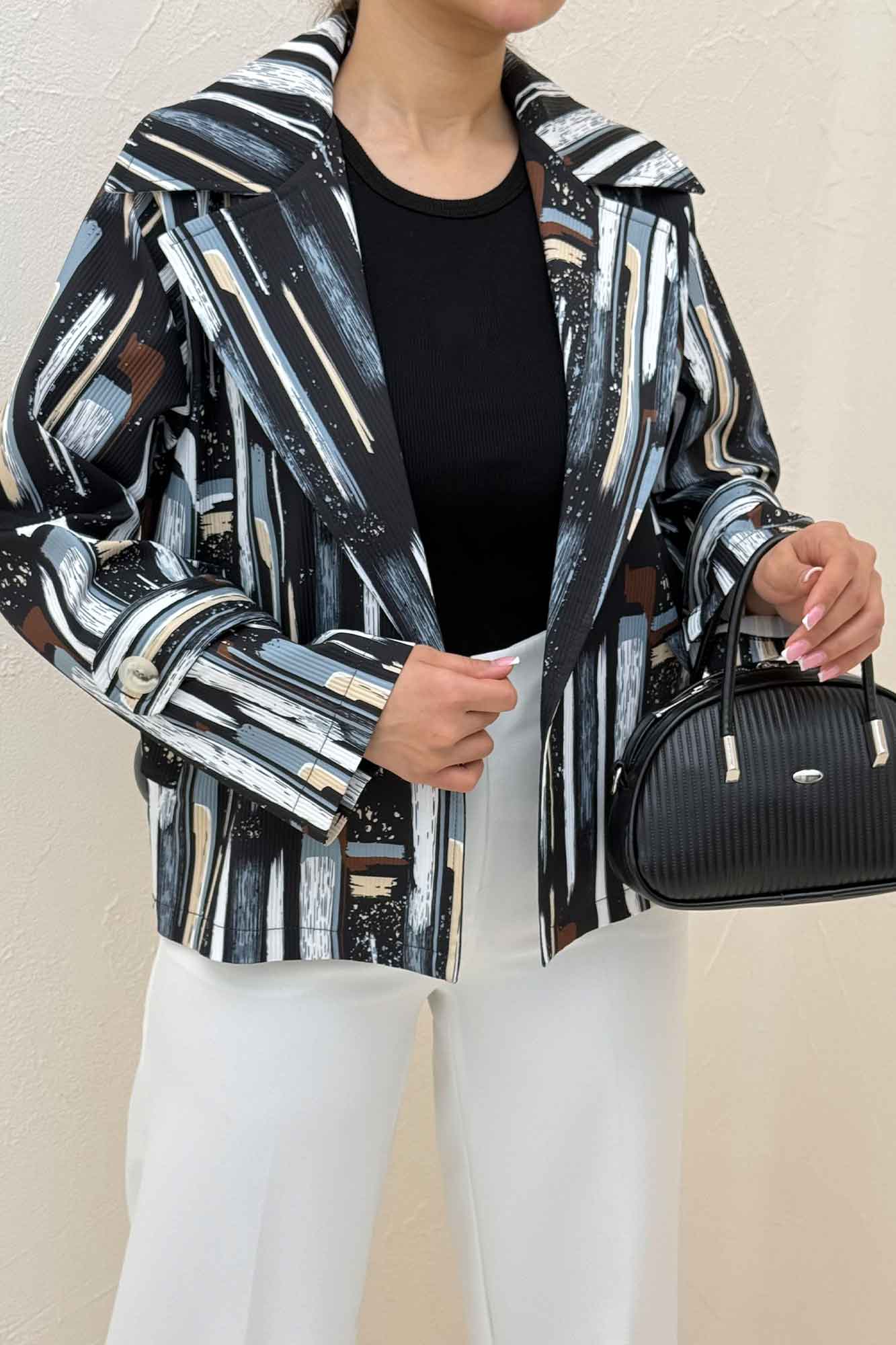 کت کوتاه سانتانا چاپی دو جیب