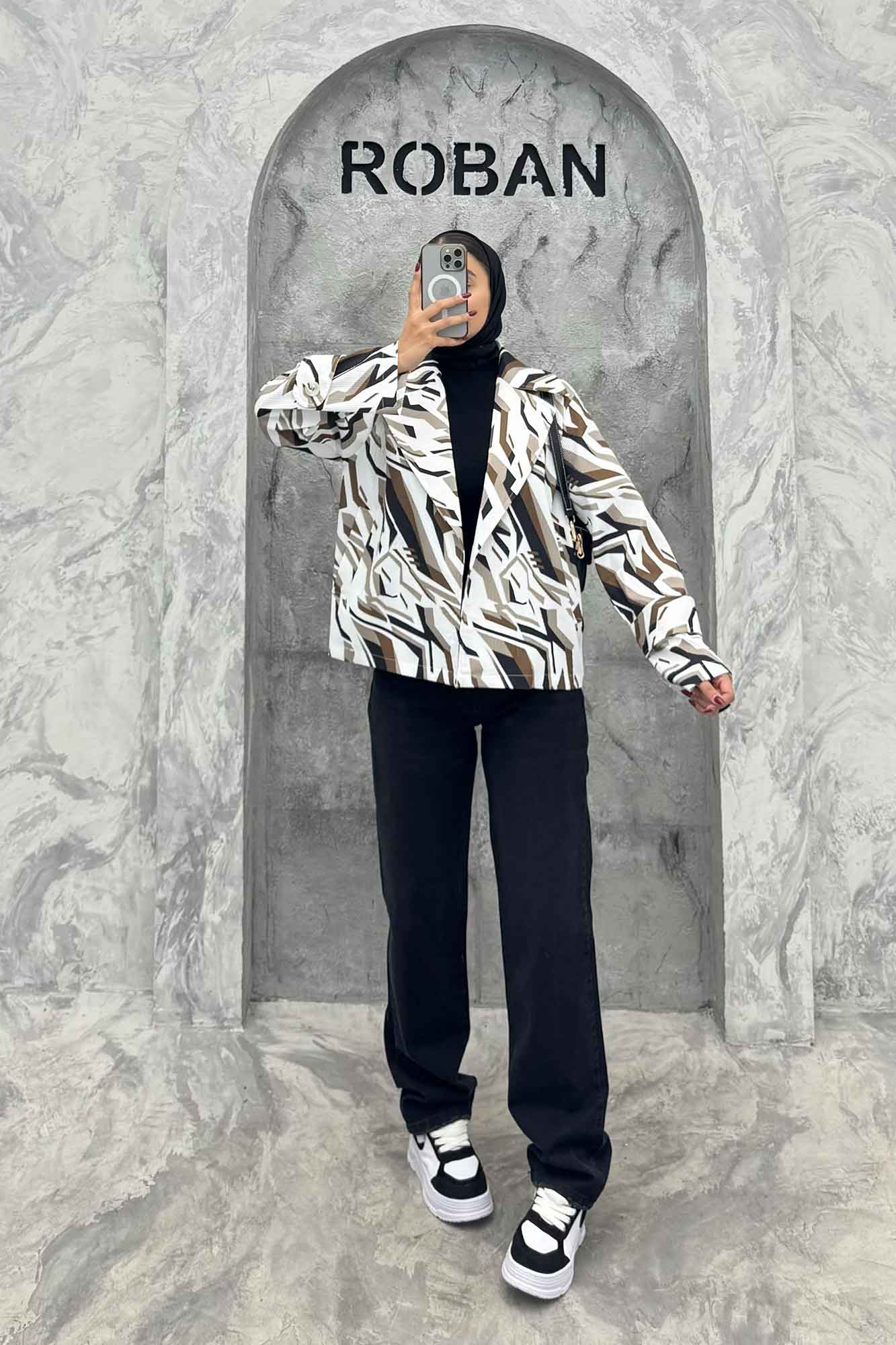 کت کوتاه سانتانا چاپی دو جیب