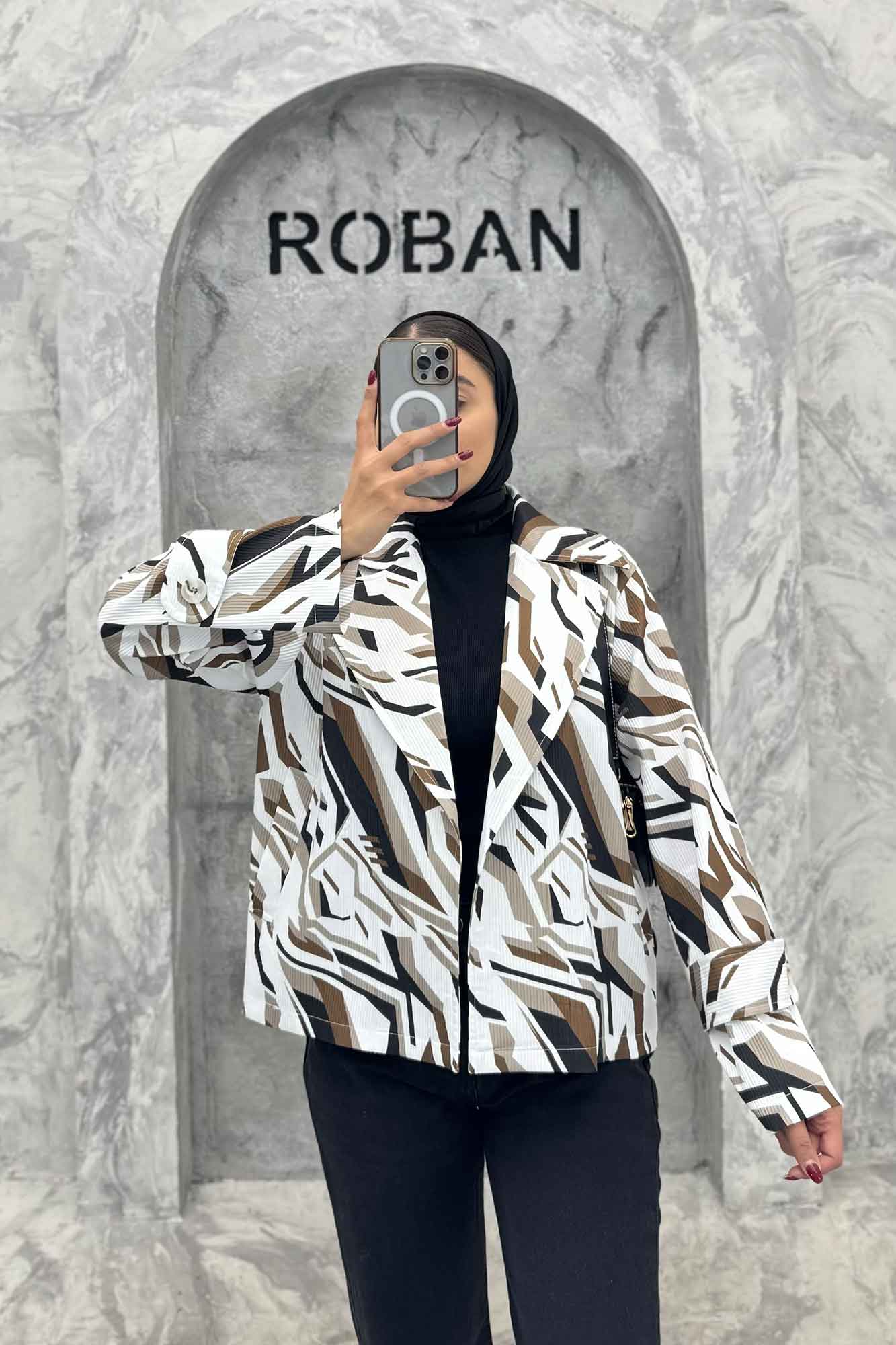 کت کوتاه سانتانا چاپی دو جیب