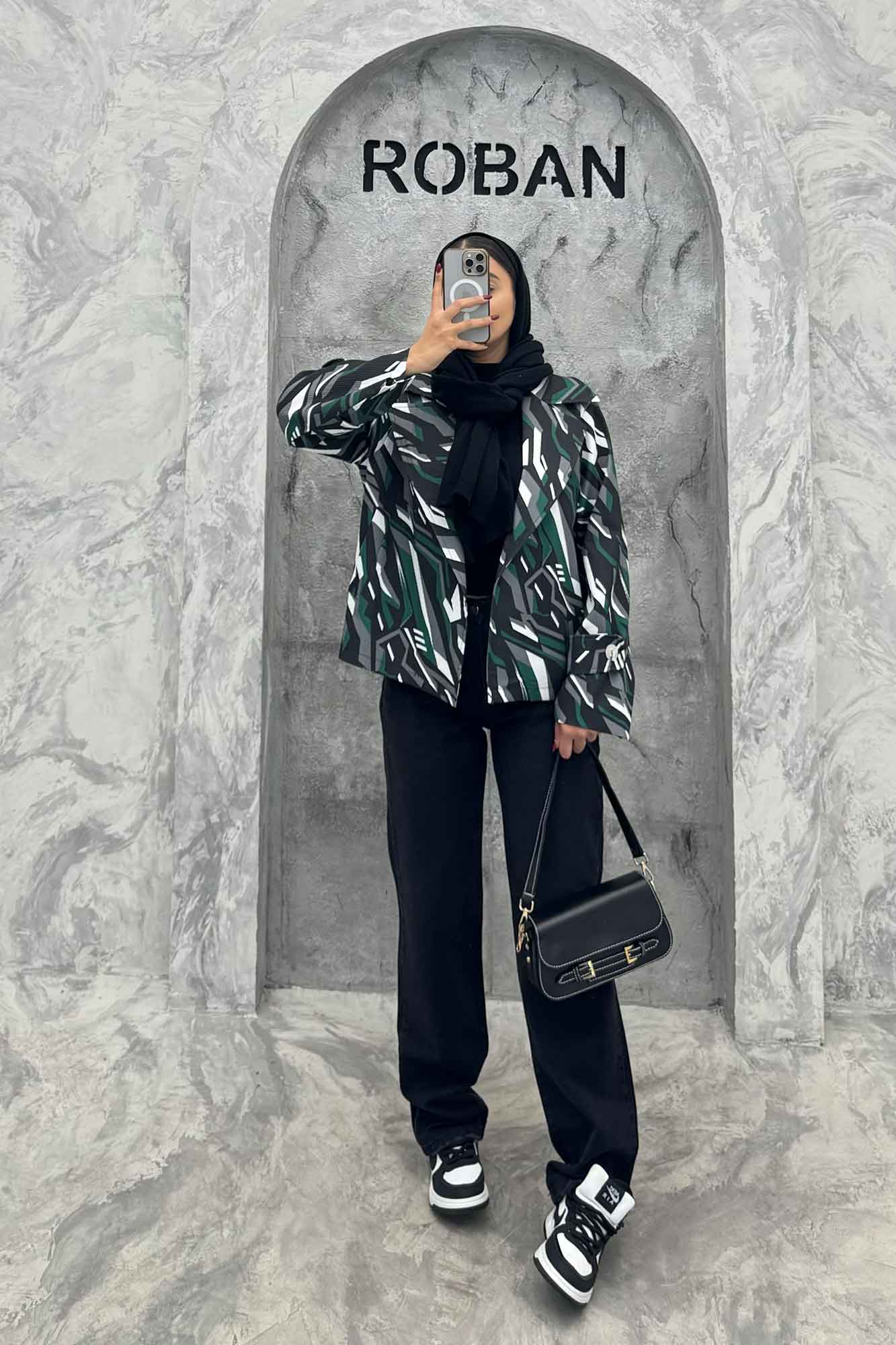 کت کوتاه سانتانا چاپی دو جیب