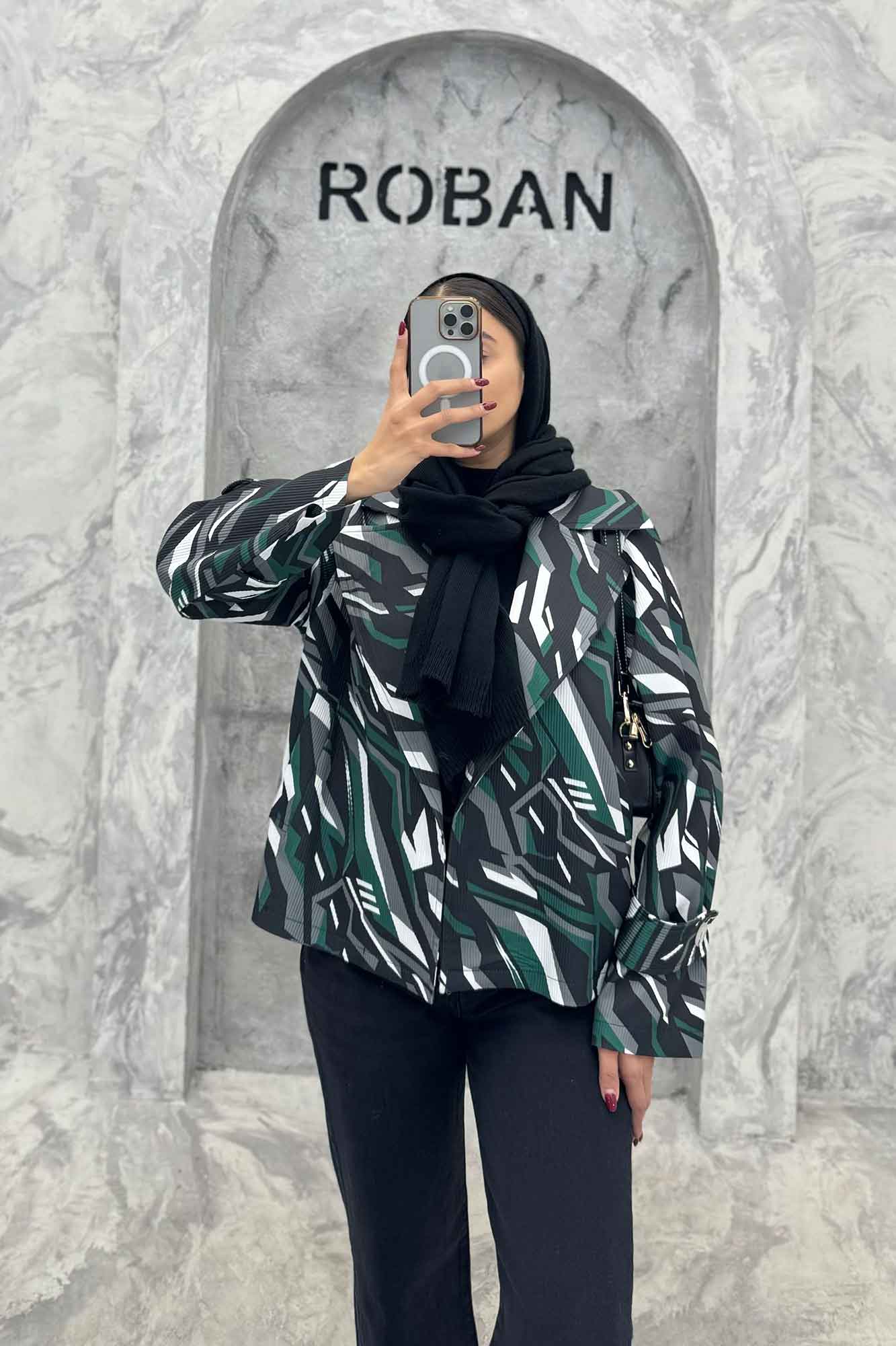 کت کوتاه سانتانا چاپی دو جیب