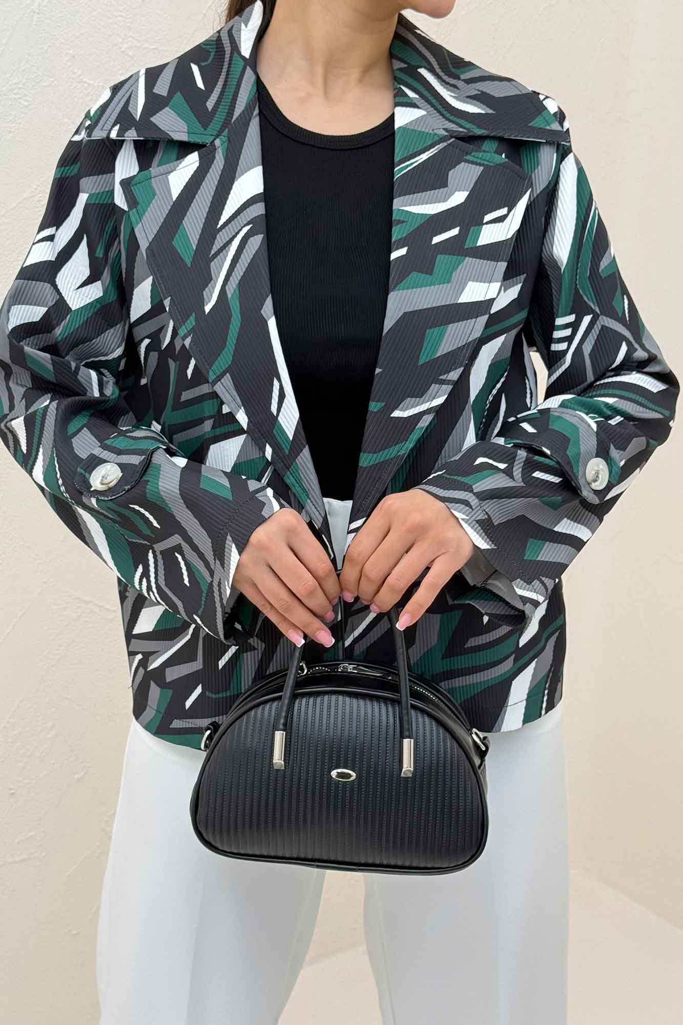 کت کوتاه سانتانا چاپی دو جیب