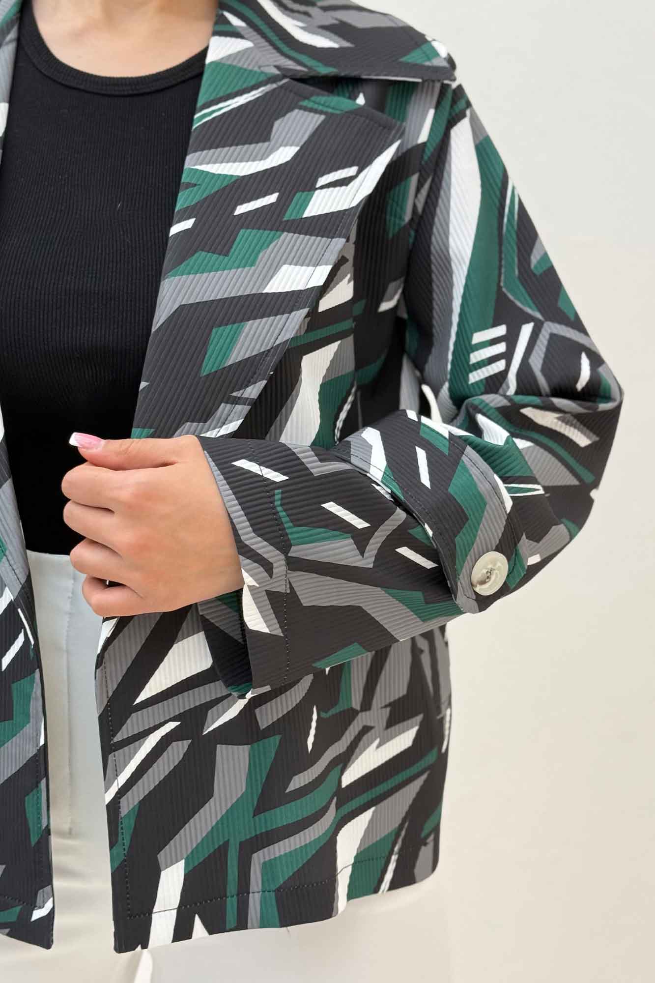 کت کوتاه سانتانا چاپی دو جیب