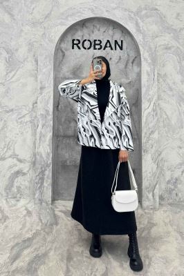 کت سانتانا چاپی چهار دکمه ژیله دار