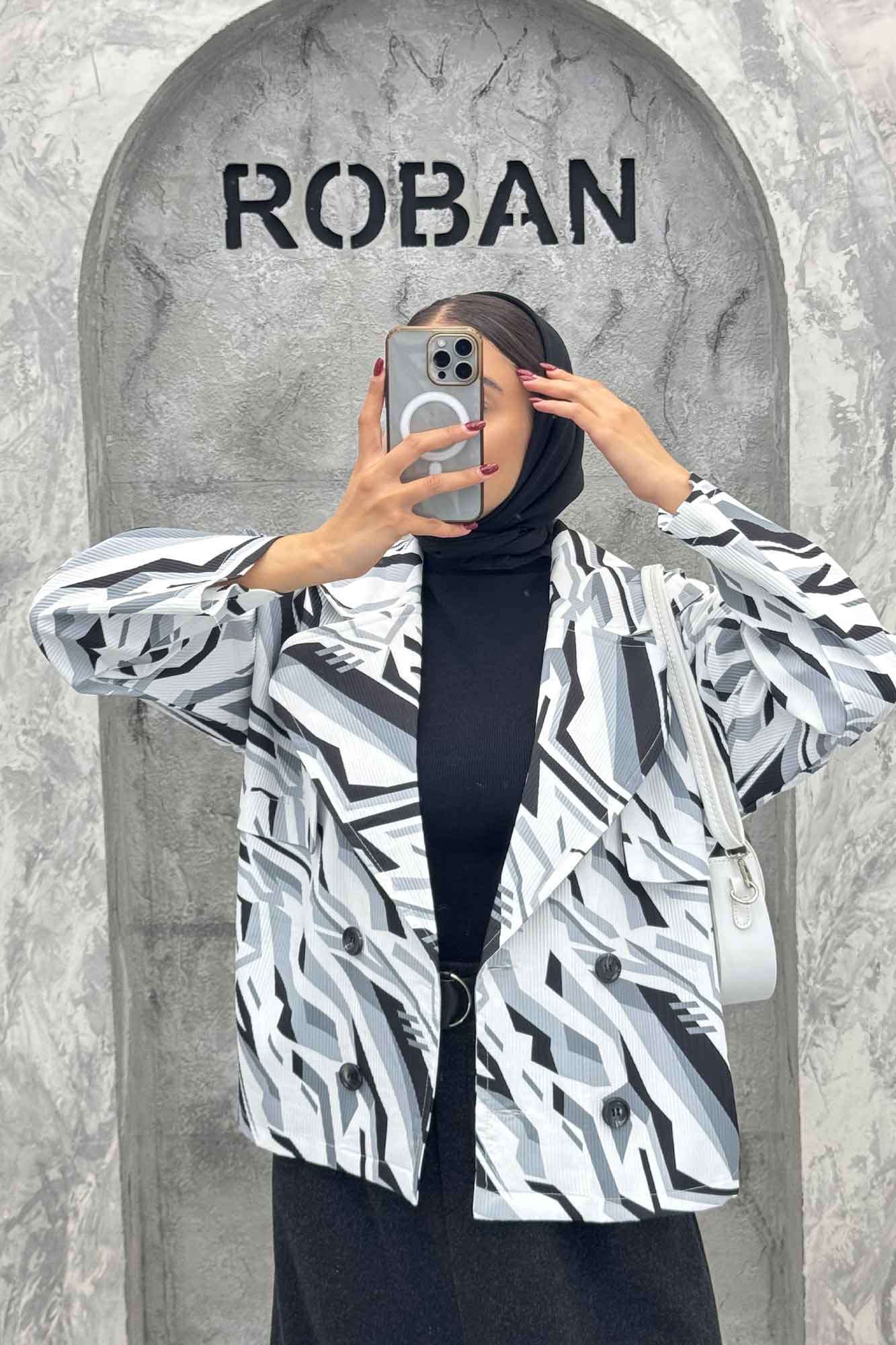 کت سانتانا چاپی چهار دکمه ژیله دار