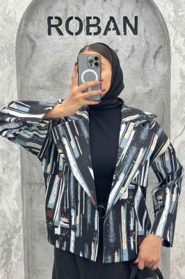 کت سانتانا چاپی چهار دکمه ژیله دار