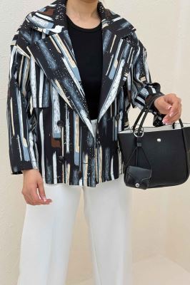 کت سانتانا چاپی چهار دکمه ژیله دار