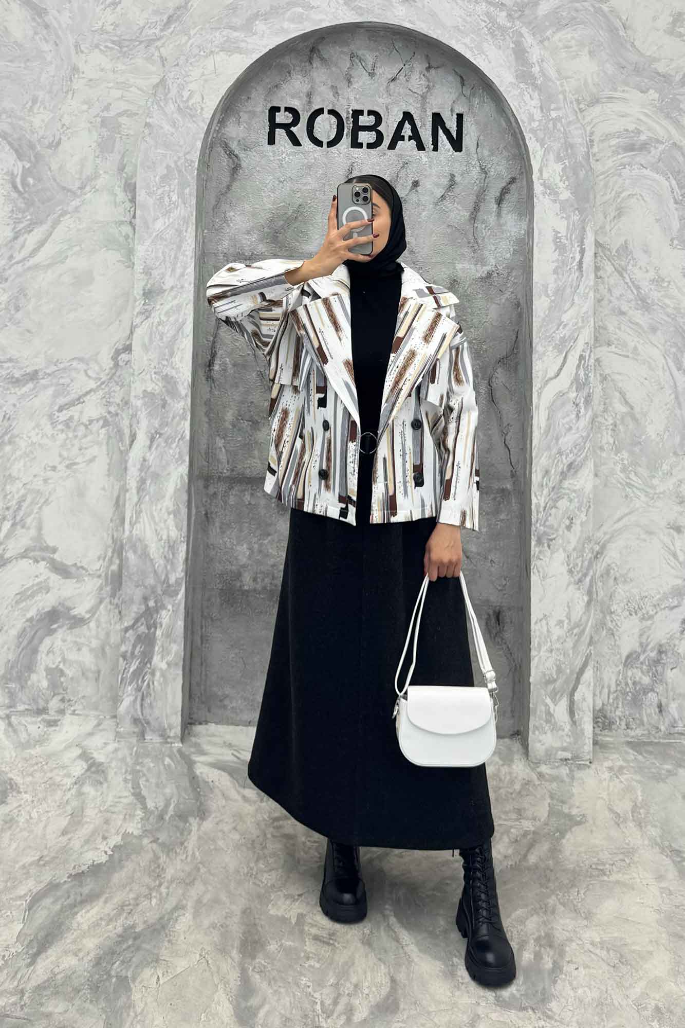 کت سانتانا چاپی چهار دکمه ژیله دار