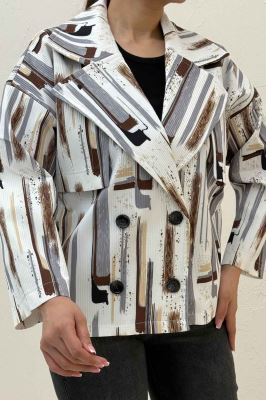 کت سانتانا چاپی چهار دکمه ژیله دار