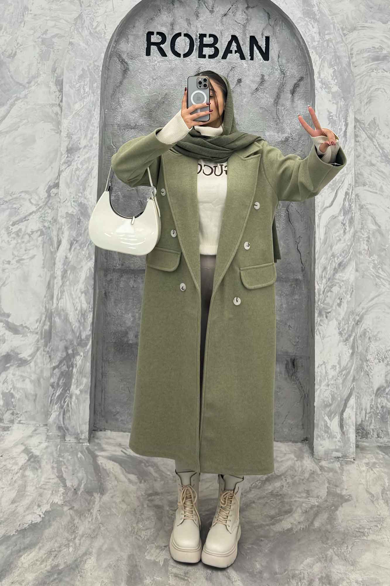 پالتو بلند فوتر طرح جیب ZOYA