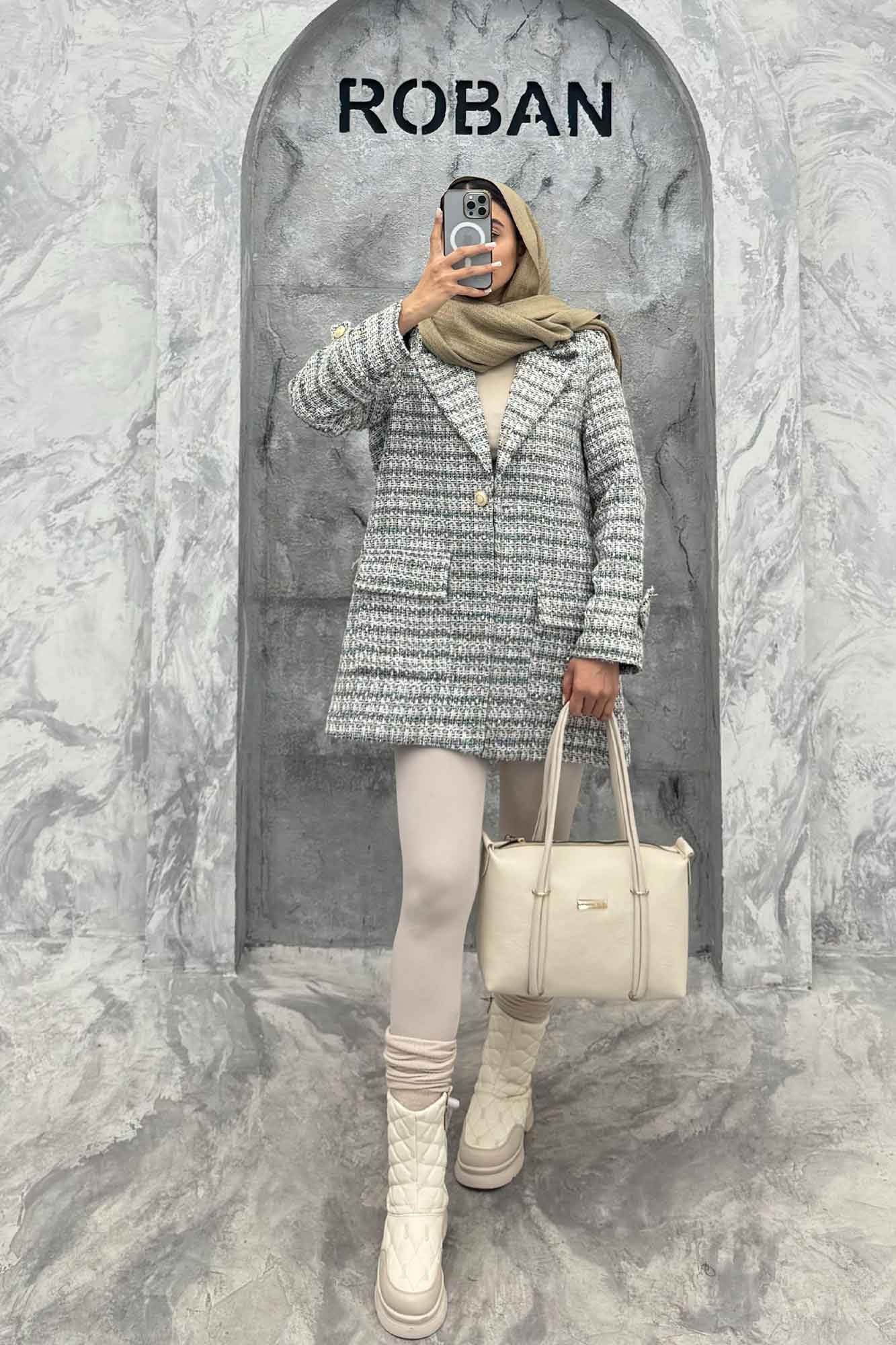 کت شنل تک دکمه آستر دار