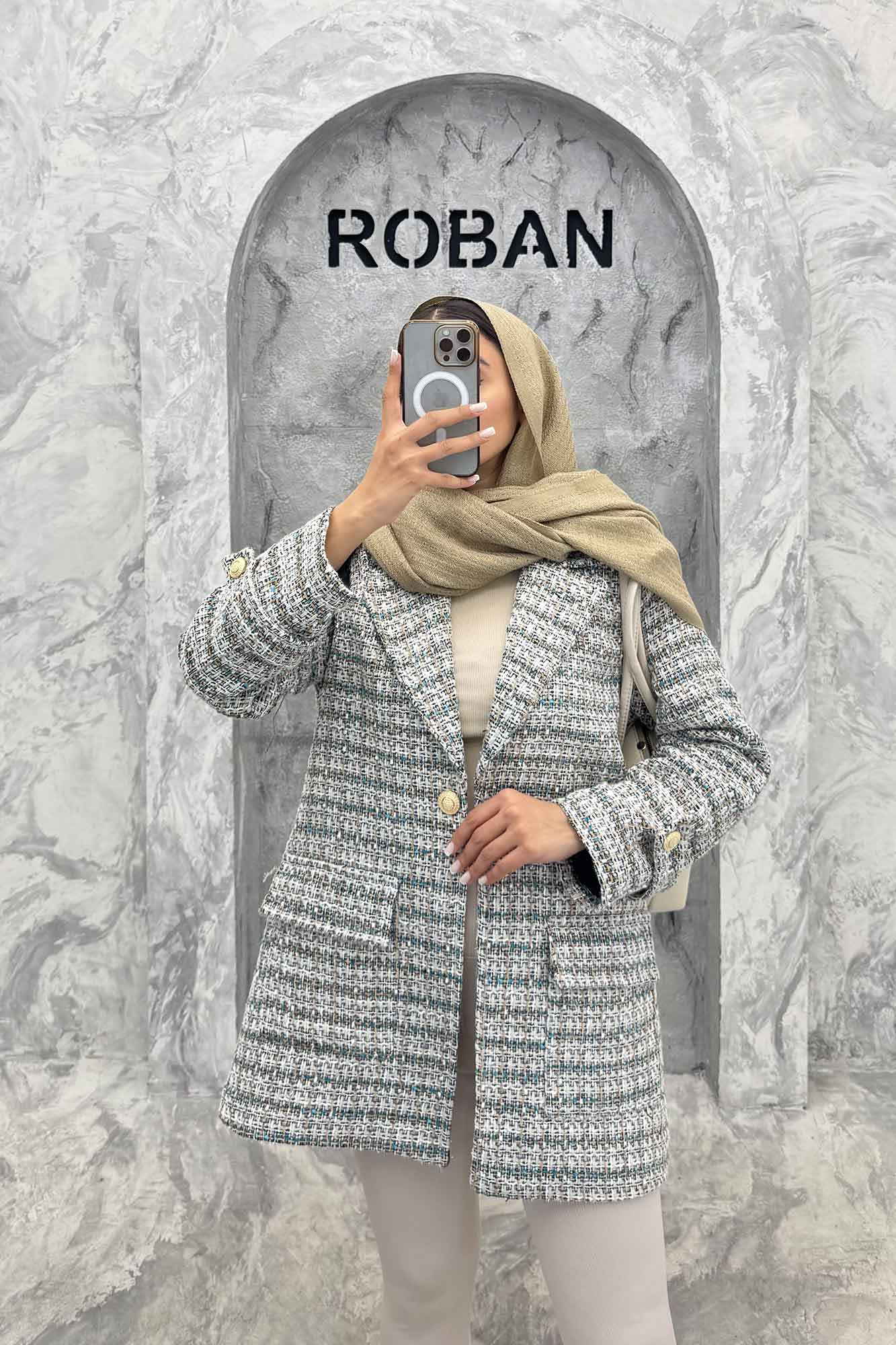 کت شنل تک دکمه آستر دار