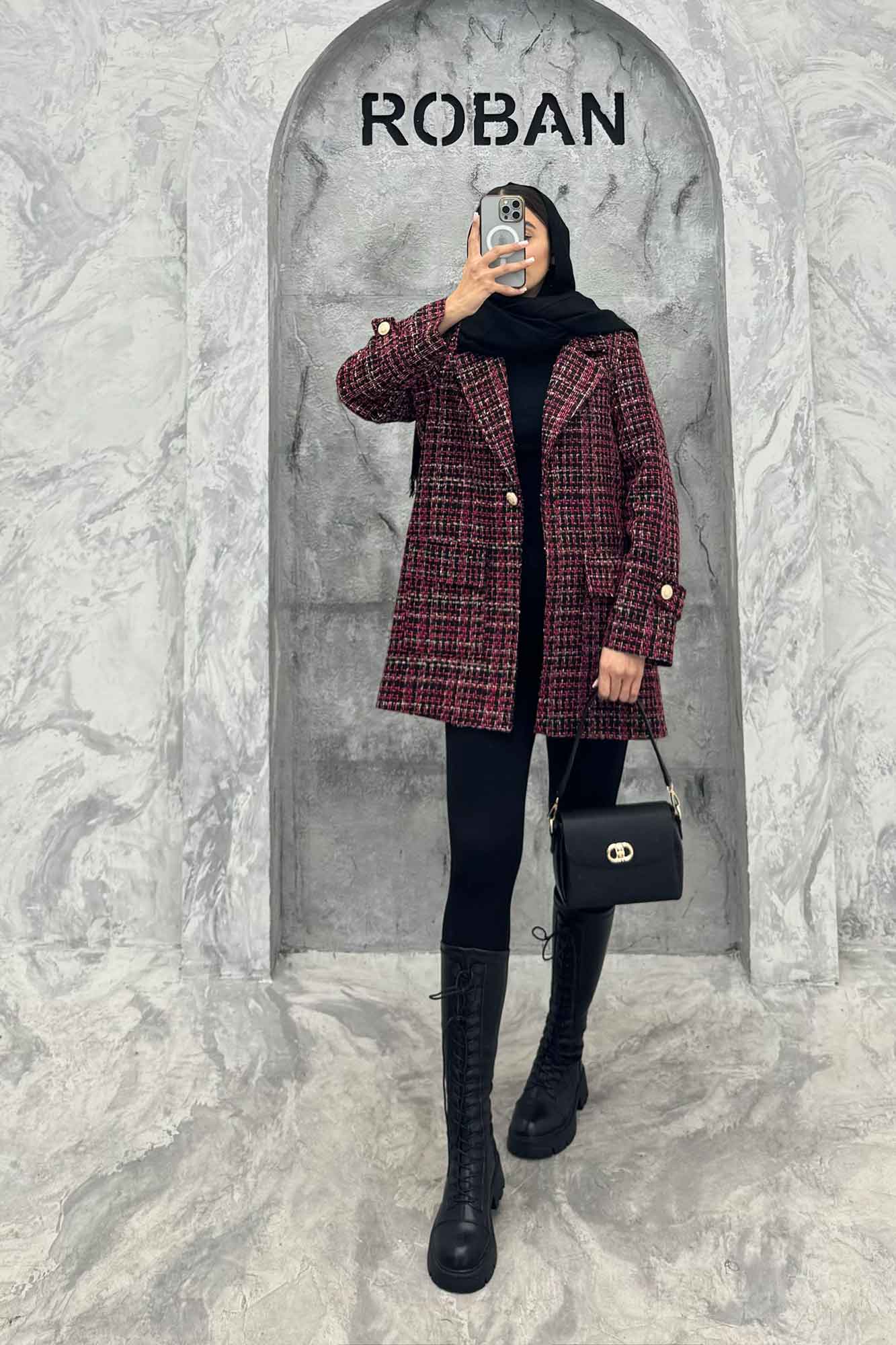 کت شنل تک دکمه آستر دار