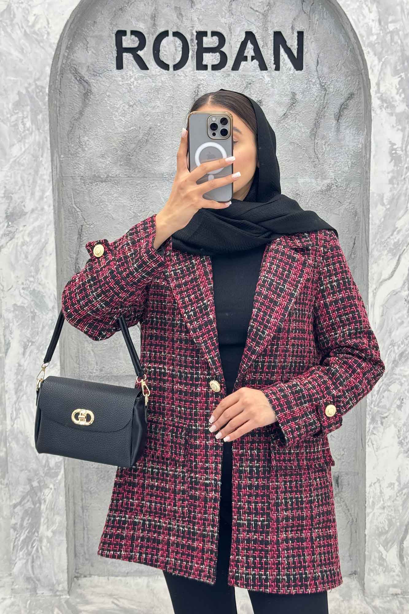 کت شنل تک دکمه آستر دار