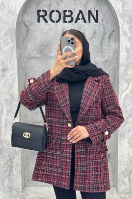 کت شنل تک دکمه آستر دار