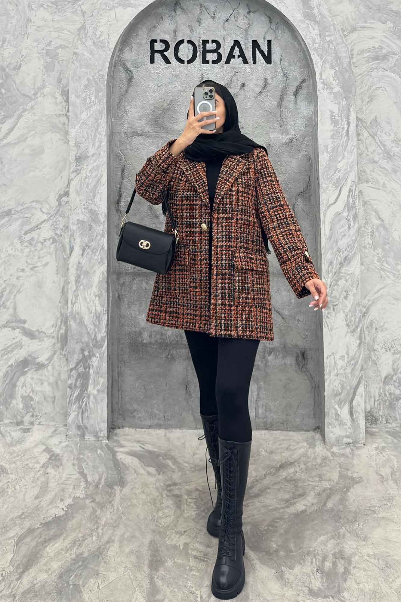 کت شنل تک دکمه آستر دار