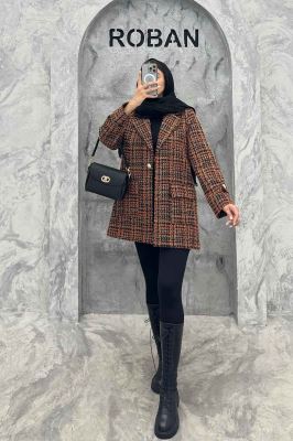 کت شنل تک دکمه آستر دار