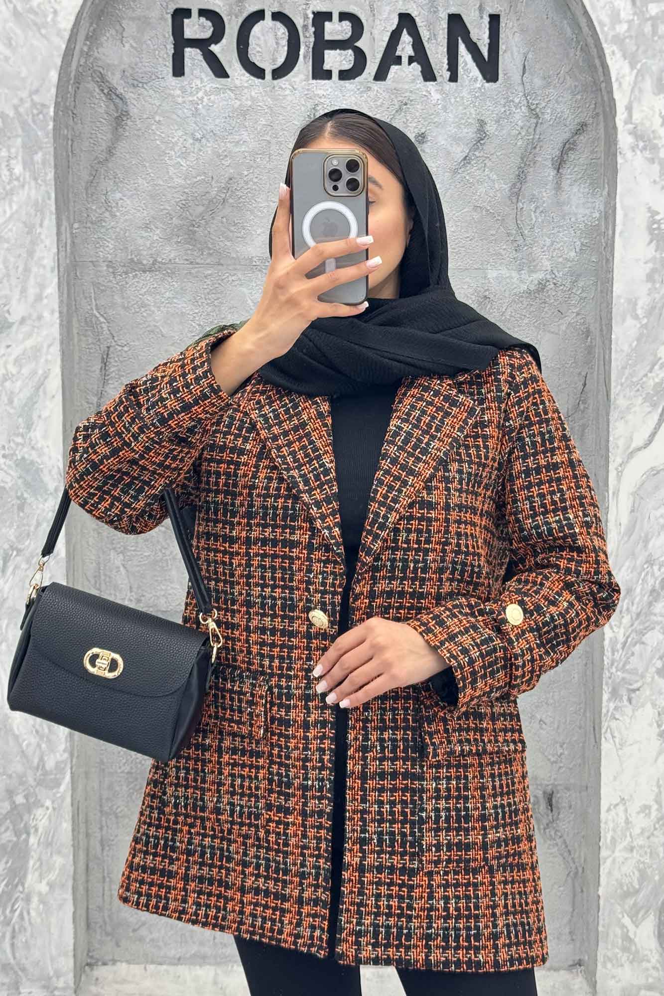 کت شنل تک دکمه آستر دار