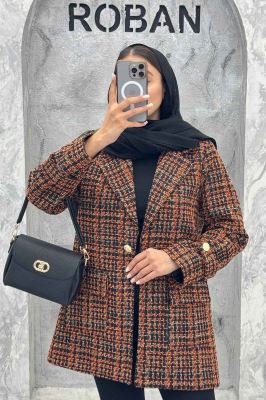 کت شنل تک دکمه آستر دار